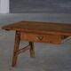Dining table / desk in primitive French pine from the 18th century with a drawer.
