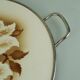 Cake plate art deco ceramic and metal plum decor