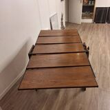 Old tilting shelf transformable into a table