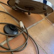 Lampadaire en métal et verre fumé