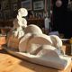 Grande sculpture Art Déco signée Lejan – Dame au lévrier
