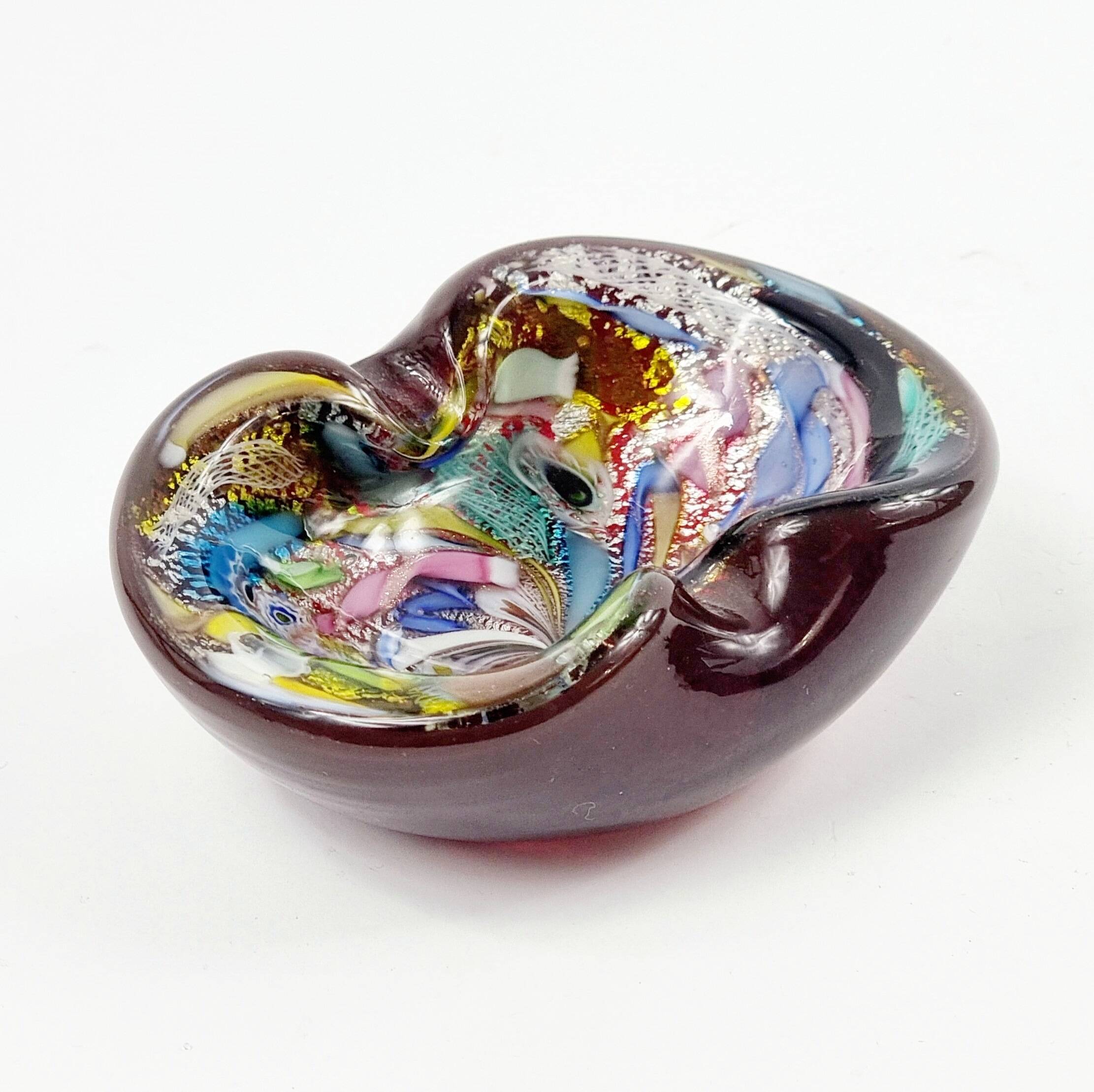 Tutti Frutti Murano Glass Ashtray or Bowl by Dino Martens for Aureliano Toso, Italy, 1950s