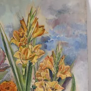 Bouquet in the light, oil on paper by Maurice Bouillot 1949