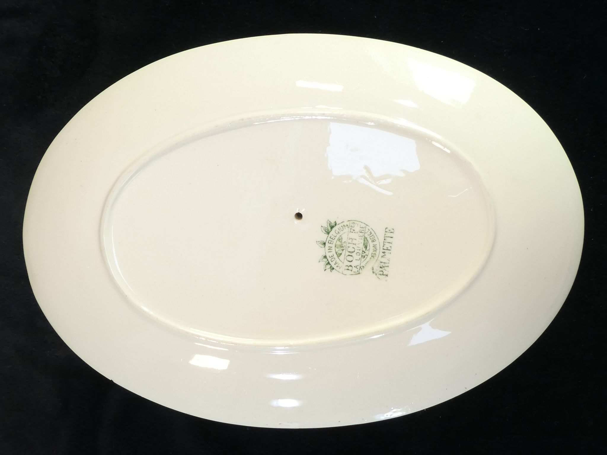 Sauciere en faience Boch freres la louviere décor palmette