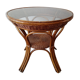 High table in rattan and wicker of the 1970s