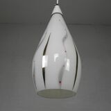 Vintage hanging lamp with glass shade, 1950s