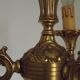 Quality Stamped Bronze French Mid-Century 3-Light Traditional Chandelier