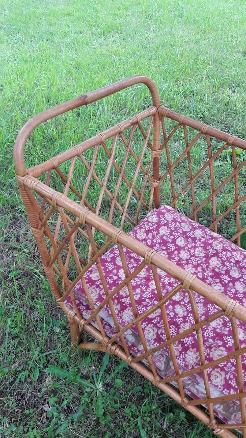 Vintage rattan baby cot