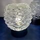 Pair of vintage wall lamps in molded glass and thermoplastic