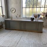 XXL walnut trade counter with multiple drawers