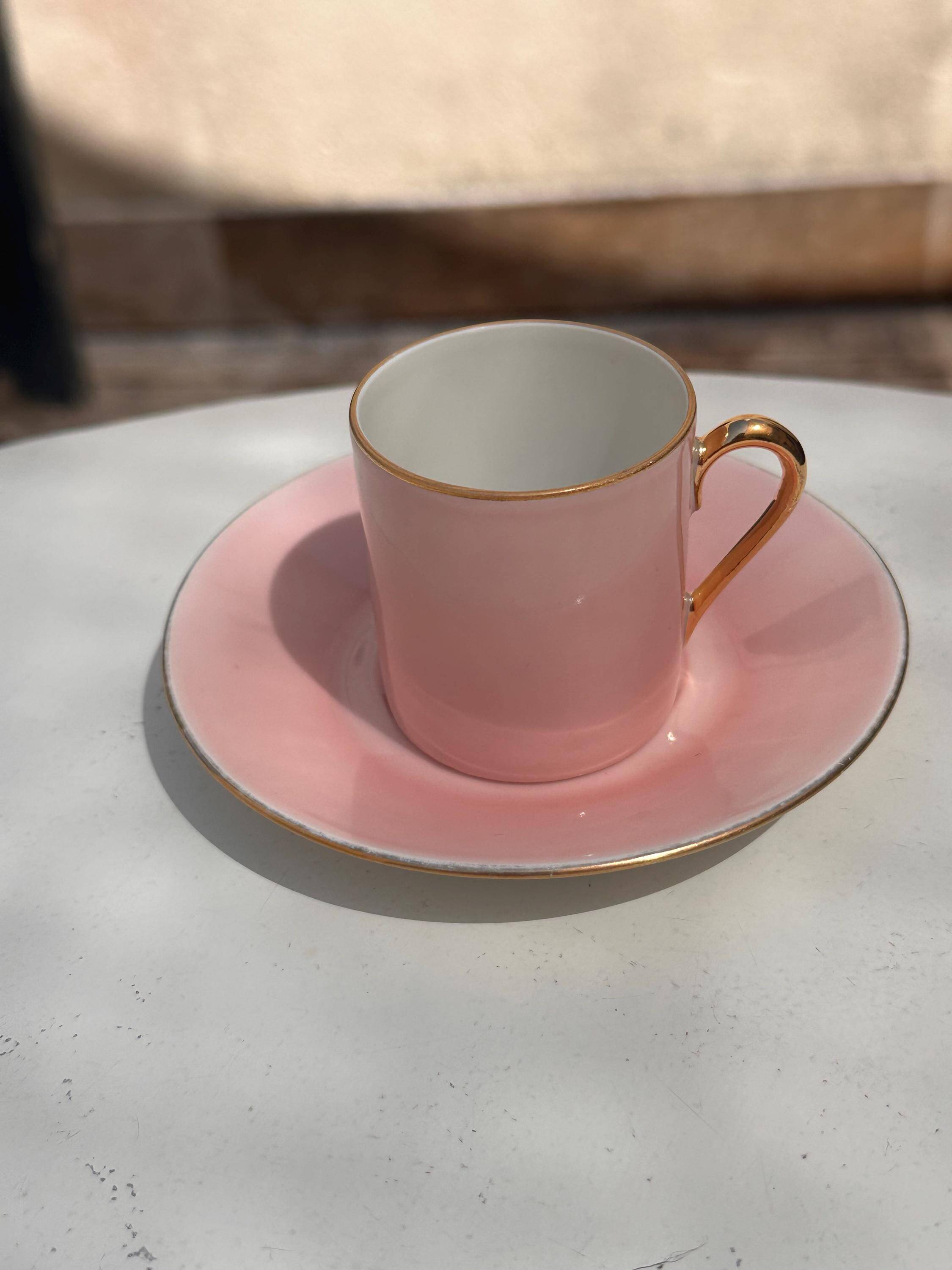 Vintage "Mix and Match" coffee cup set, Sologne porcelain
