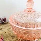 Pink glass candy box