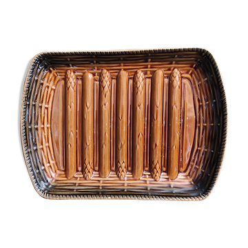 Vintage french asparagus tray, majolica of Sarragamines