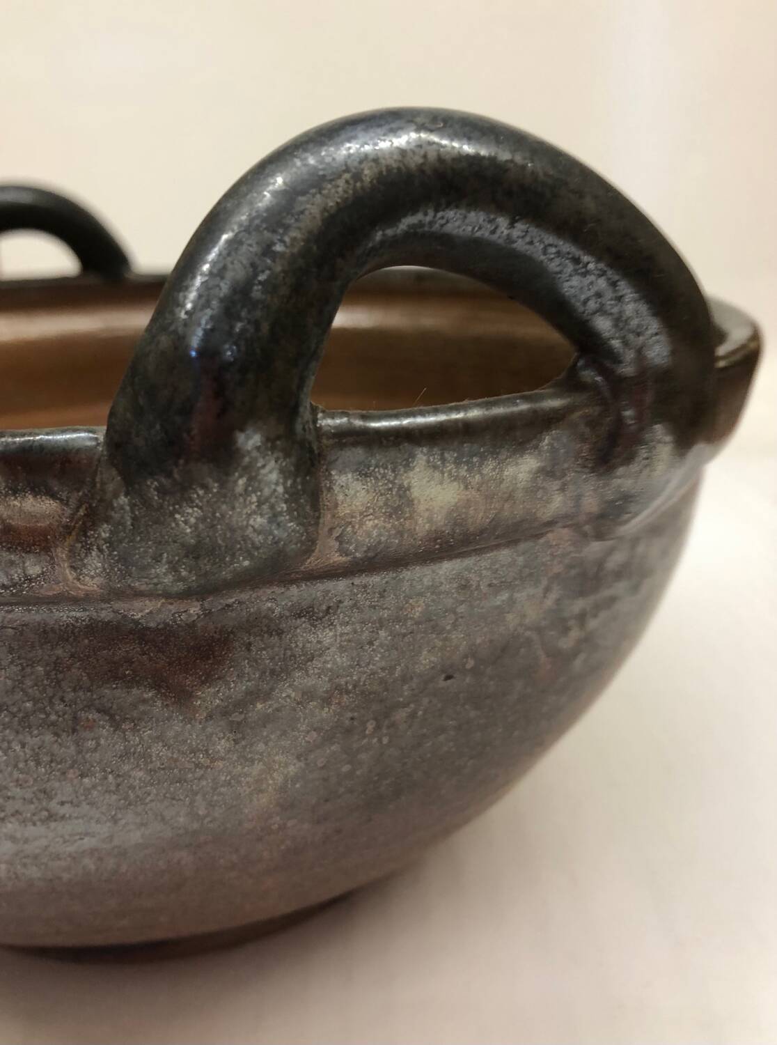 Belgian stoneware dish signed