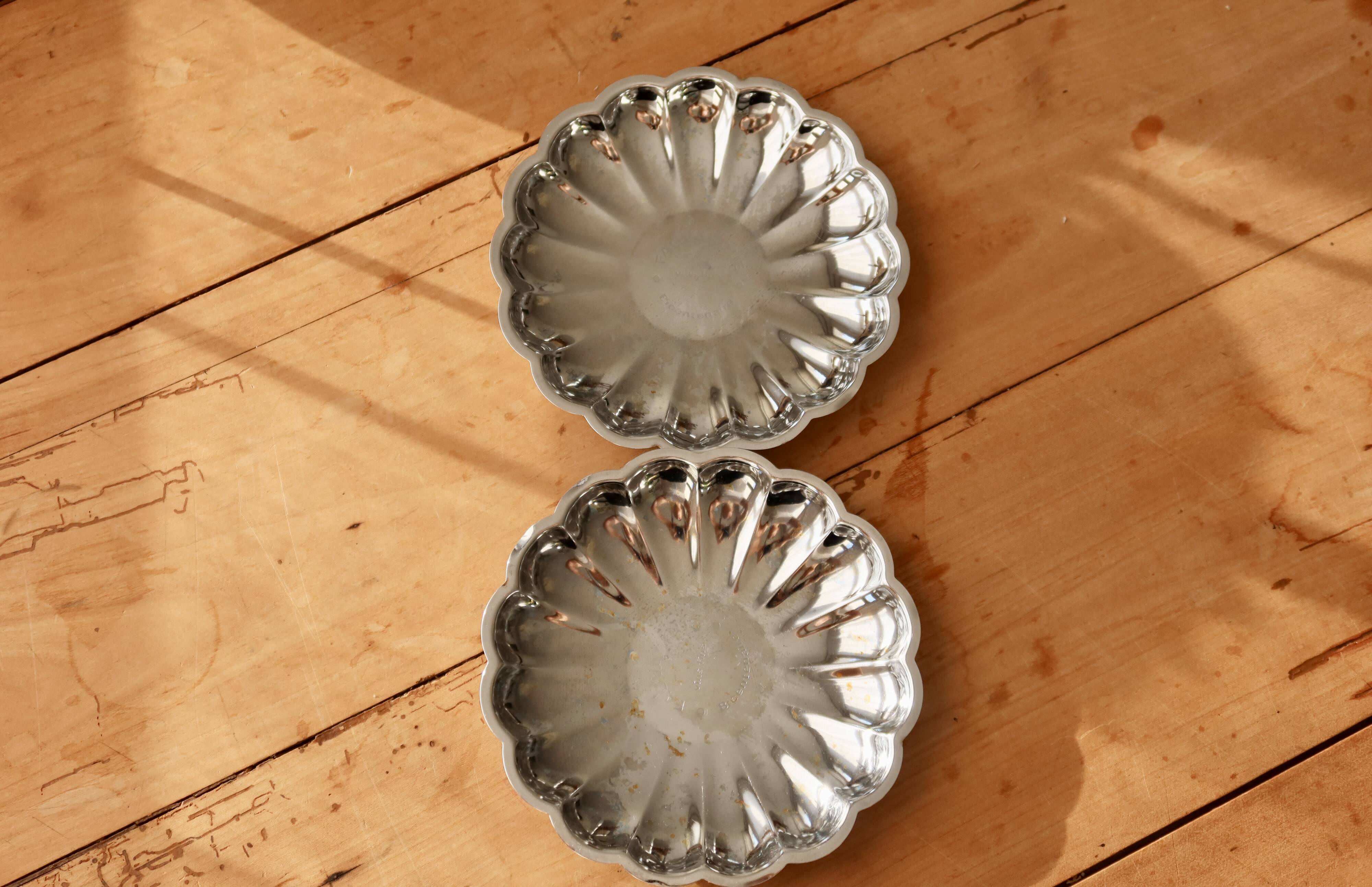 Coupelles vintage acier inoxydable style bistrot
