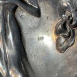 WMF "Woman with Irises" No. 290 Art Nouveau openwork tray, silver-plated metal, ca 1906