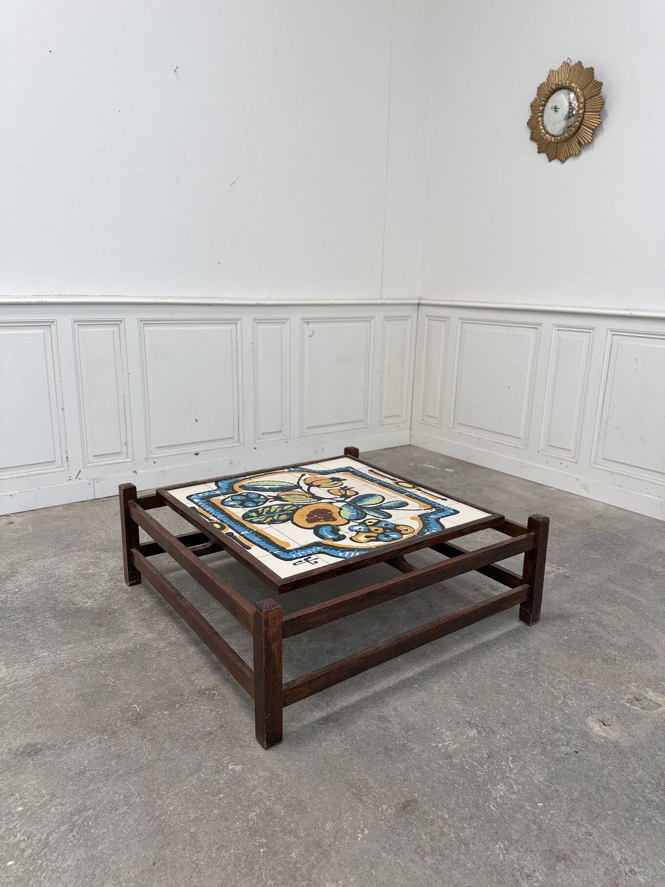 Teak and ceramic coffee table 1970