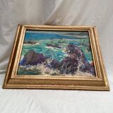 Oil painting on canvas / cardboard signed dimensions: height -37cm - width -43