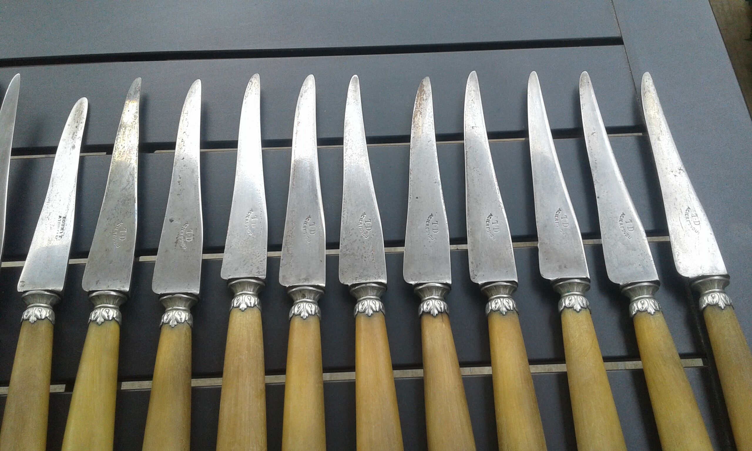 12 old knives. Steel