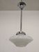 Art Deco glass suspension from Clichy, speckled white, France circa 1920.