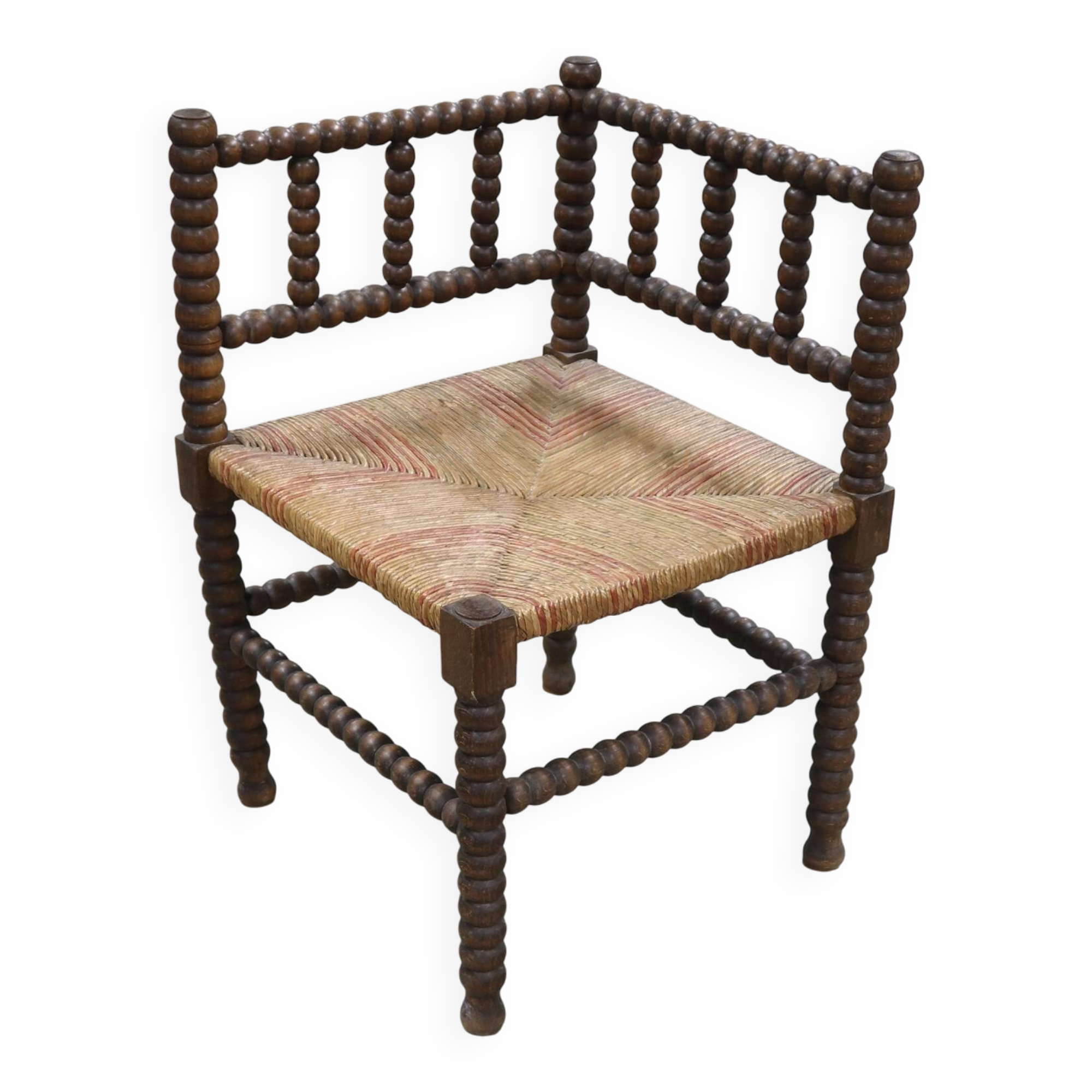 Vintage wooden coil corner chair
