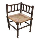 Vintage wooden coil corner chair