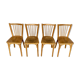Set of 4 chairs Bistro Baumann wooden clear years 1950-1960