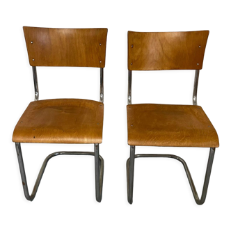 Set de 2 chaises de Mart Stam et fabriquées par kovona