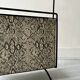1970s design magazine rack in metal and python leather