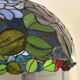 Tiffany-style floral stained glass pendant light in brass D40cm