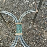 Vintage metal and glass side table