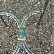 Vintage metal and glass side table