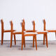 Set of 6 Scandinavian chairs vintage solid teak and wool 1960