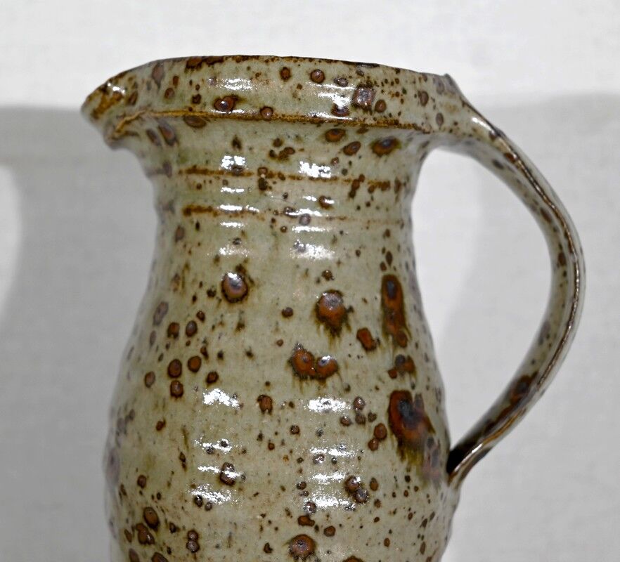 Enamelled stoneware pitcher, signed G. Tiffoche – XXth