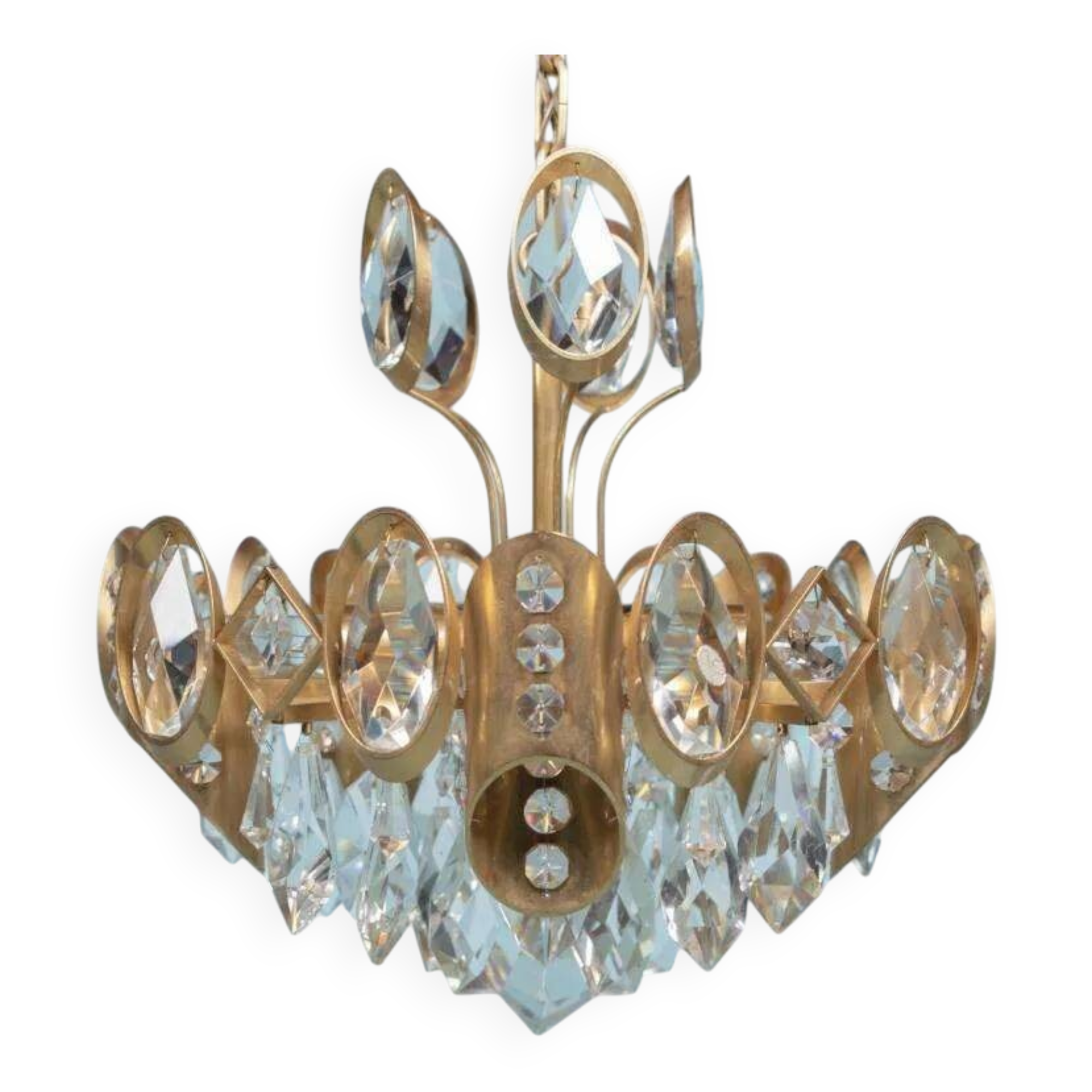 Lustre Palwa milieu du siècle en cristal