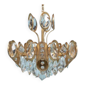 Mid-century crystal chandelier by Palwa