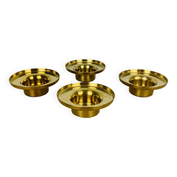 4 bougeoirs laiton doré