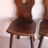 Pair of antique Alsatian wooden chairs