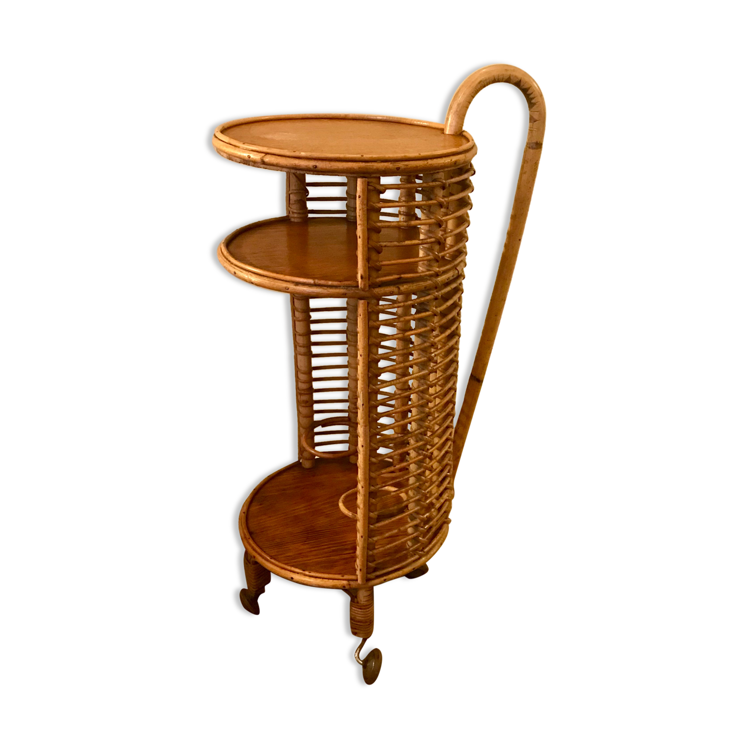 Rolling 50s rattan bar