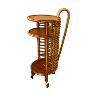 Rolling 50s rattan bar