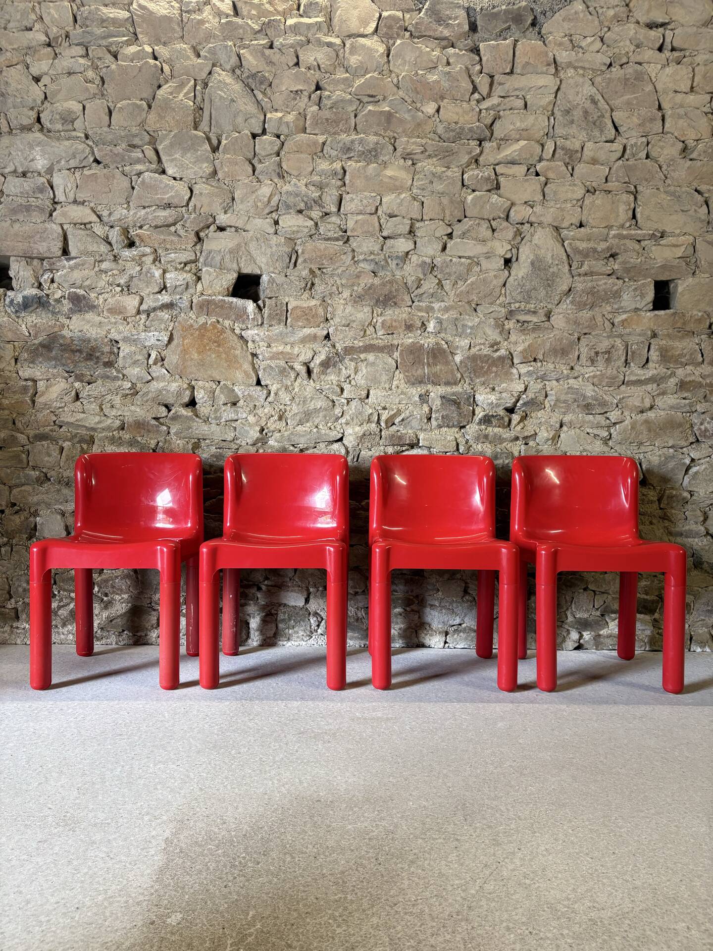 4 chairs model 4875 by C. Bartoli for Kartell, 1970