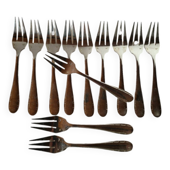 12 Fourchettes à Poisson Argental Métal Argenté