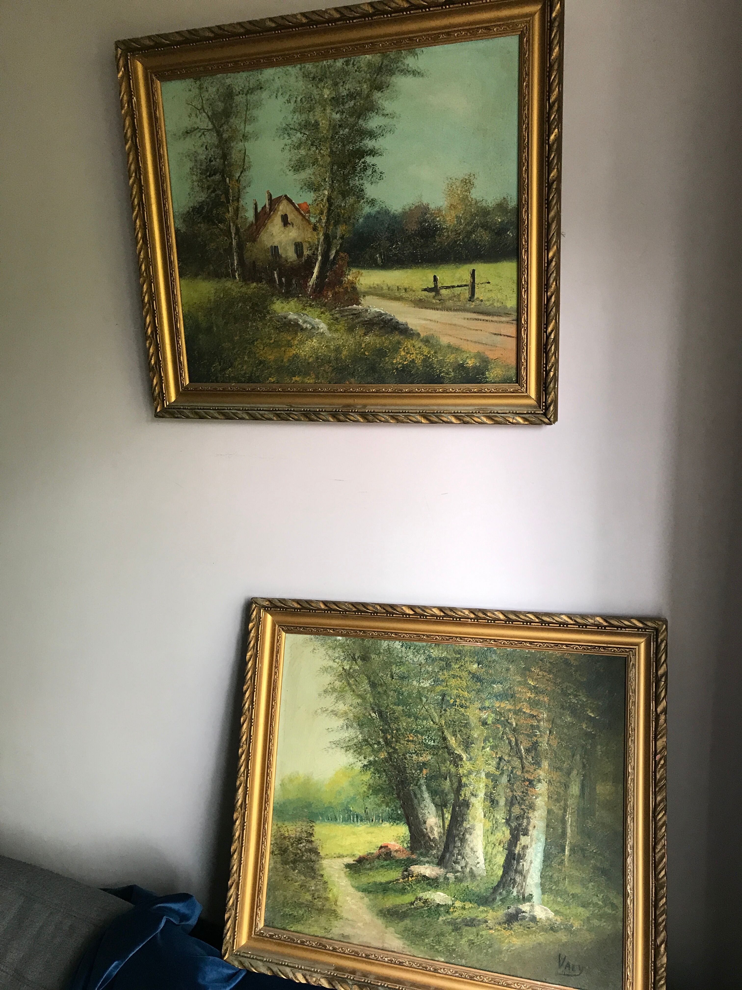 Pair two oil paintings on canvas