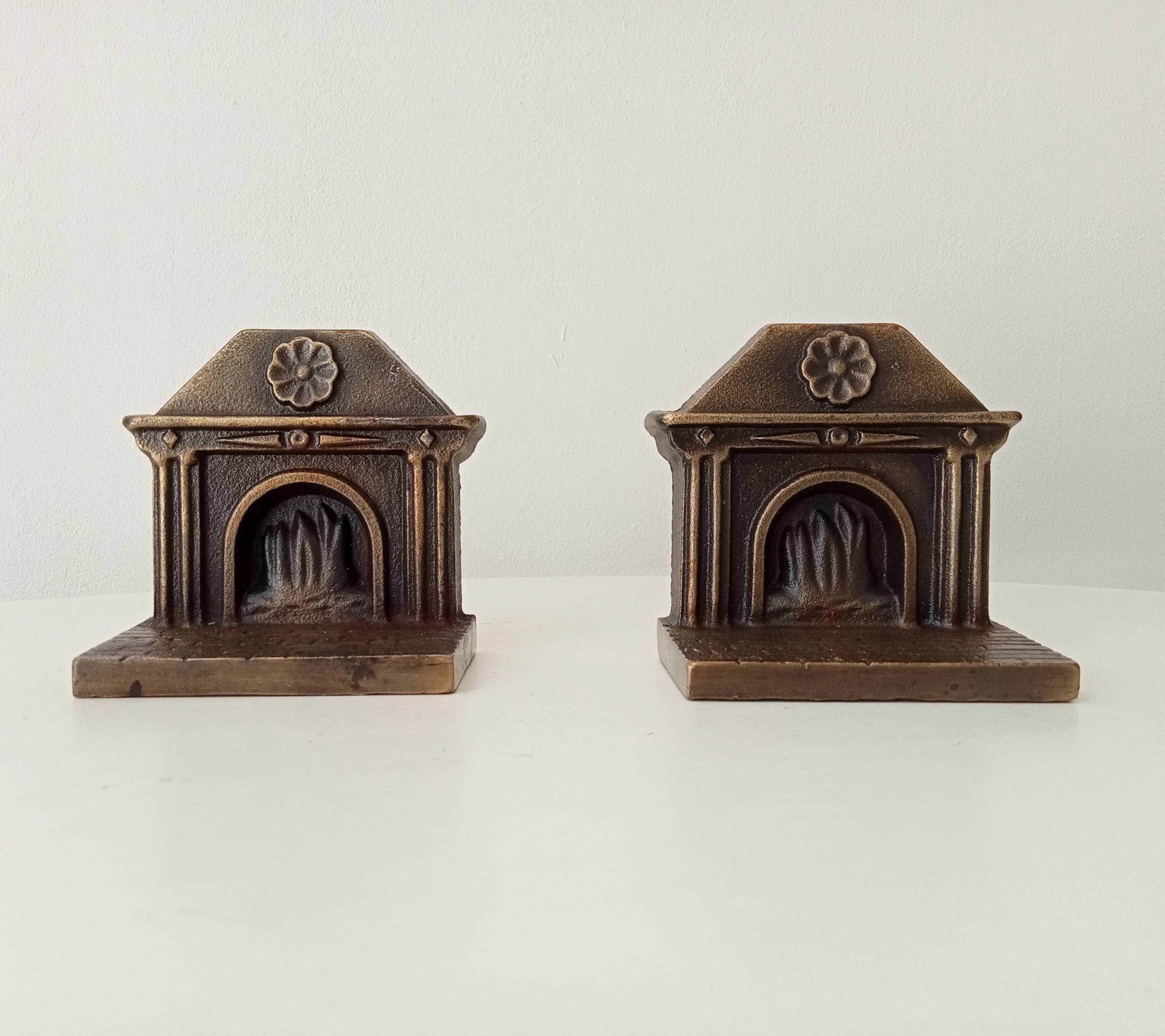 Paire de serres livres en bronze art déco années 1920