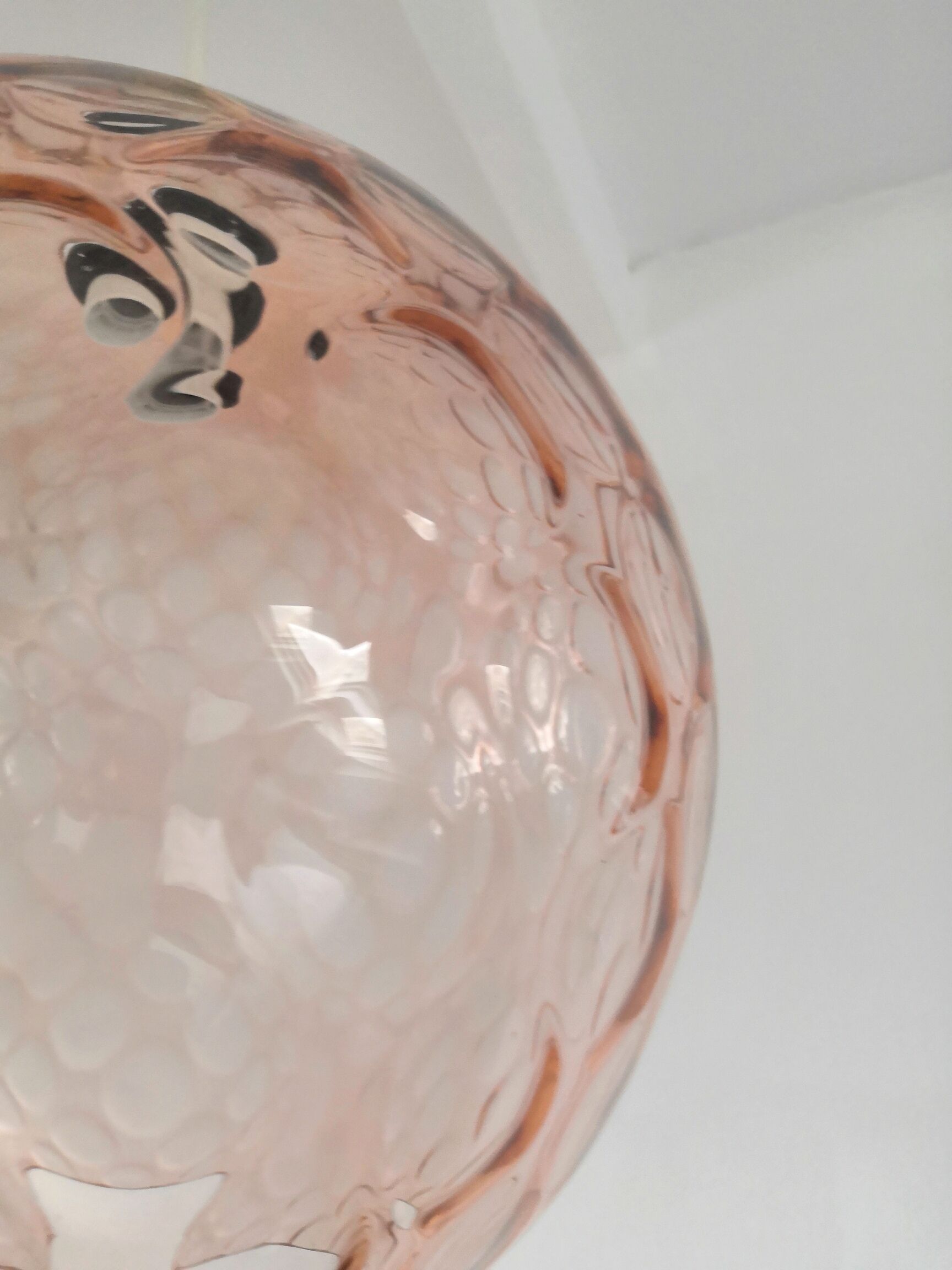 Suspension in bubble glass pink design 70s
