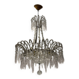 Crystal Beaded White Chandelier 1960’s
