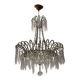 Lustre blanc à perles de cristal, années 1960