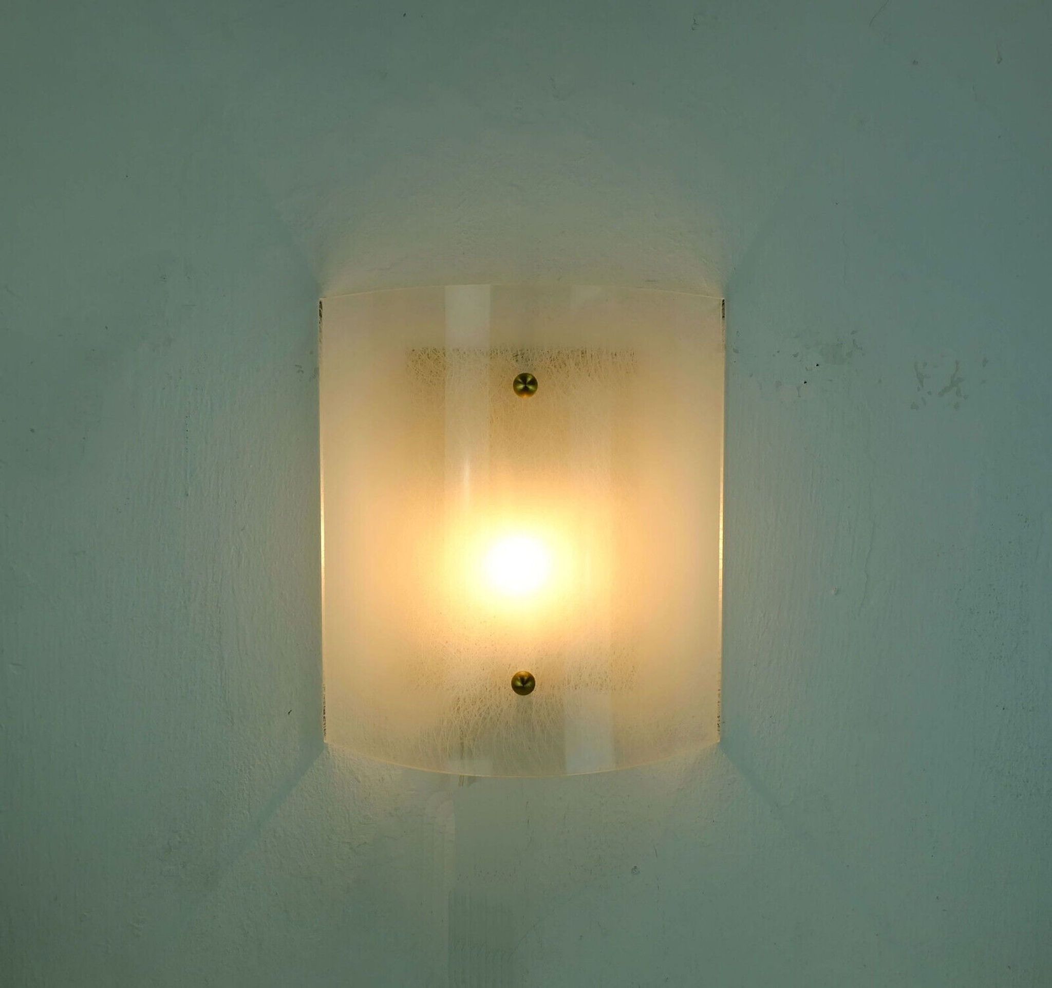 Mid century sconce acrylic and brass 1960s 1970s lucite wall lamp