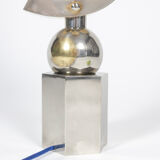 Sculptural lamp in chromed metal, 1970s