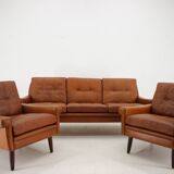 Ensemble de salon Svend Skipper des années 1960 en cuir, Danemark
